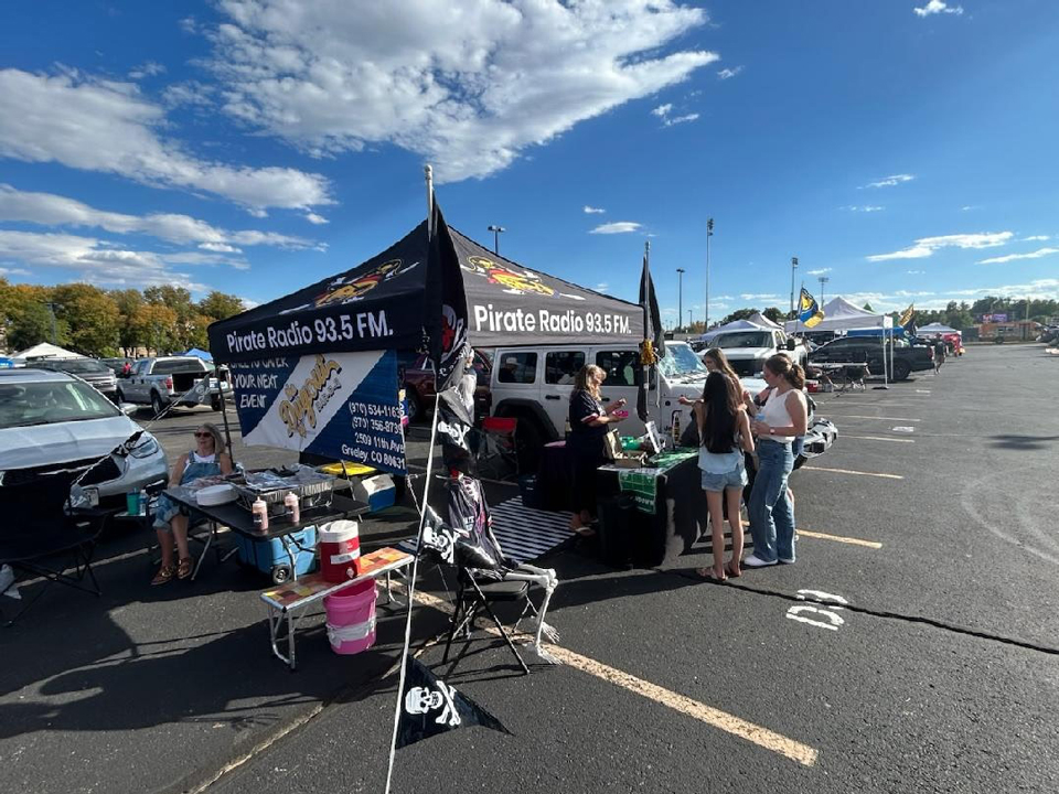 Tailgating get-together sponsored by Pirate Radio 935 FM